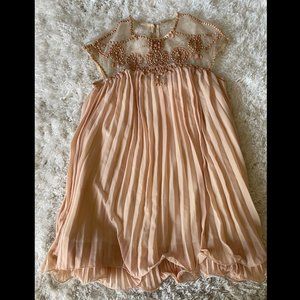 BLUSH PINK BABYDOLL EMBROIDERED DRESS